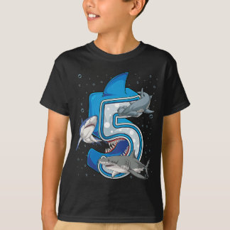 Barn 5:e födelsedag Hajar 5 år gammal Ocean  T Shirt