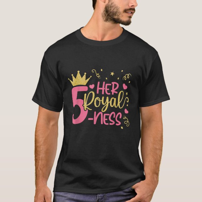 Barn 5:e födelsedag Hennes Royal 5:e år T Shirt (Framsida)