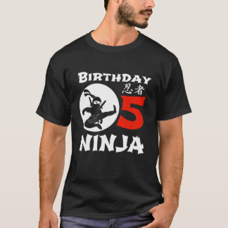 Barn 5:e födelsedag Ninja Boys 5-åriga gåva T Shirt