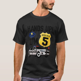 Barn 5:e födelsedag Policeman Boy 5 År gammal poli T Shirt