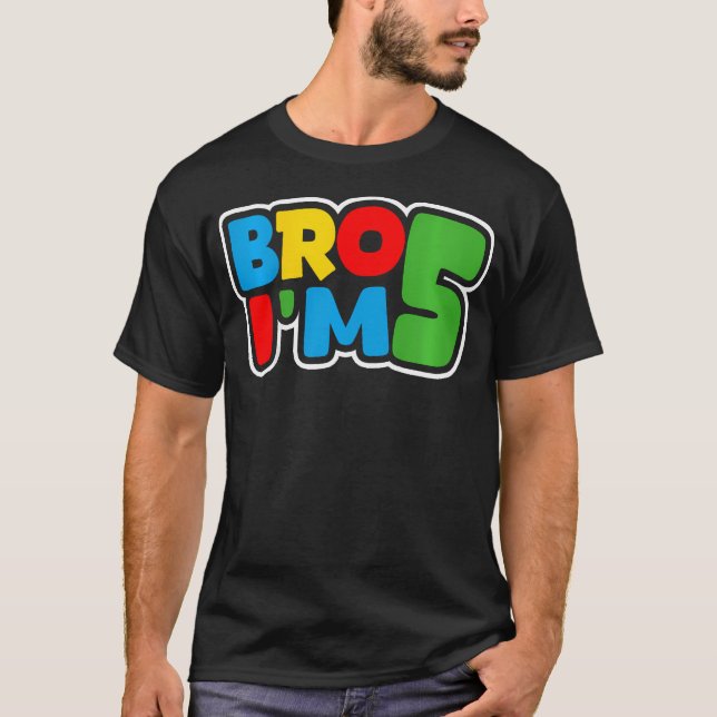 Barn 5:e födelsedag Sjarr Bro Im 5-åring fyra T Shirt (Framsida)