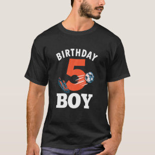 Barn 5:e födelsedag Soccer Boy 5 År Gammal Fotboll T Shirt