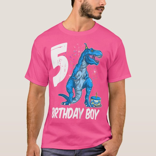 Barn 5:e födelsedag - t rex för 5 år gamla shirt (Framsida)