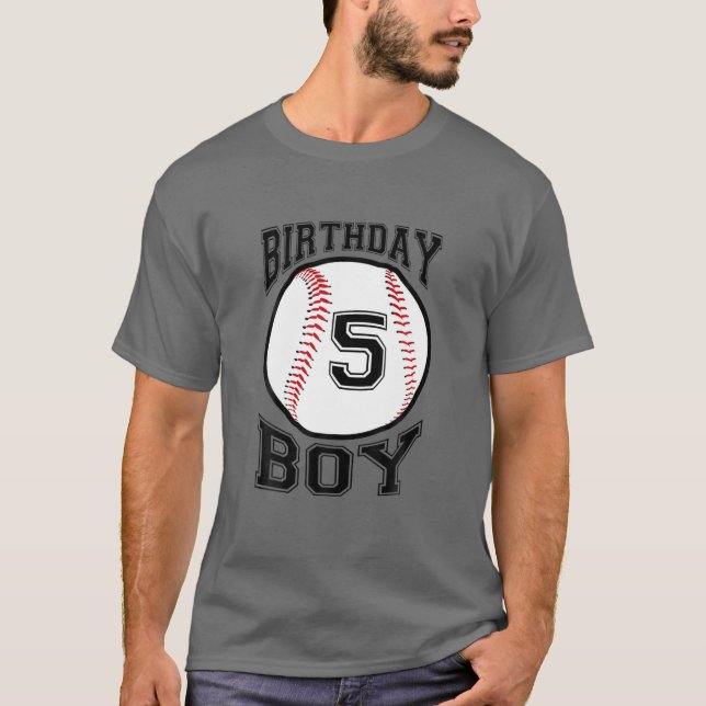Barn 5:e födelsedagen 2016 Baseball Boys 5:e T Shirt (Framsida)