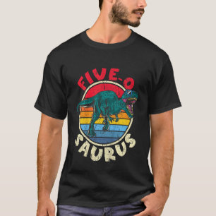 Barn 5:e födelsedagen 5 O Saurus Tyrannosaurus Rex T Shirt