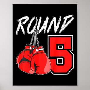 Barn 5: e födelsedagen Boxing Boy 5 Årets boxerdag Poster