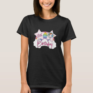 Barn 5:e födelsedagen Cute Unicorn Party Rainbow B T Shirt
