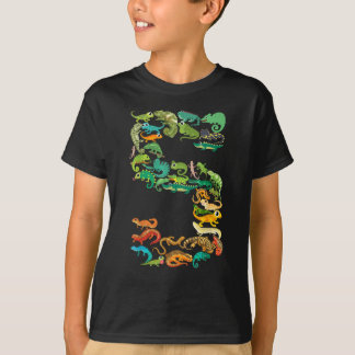 Barn 5:e födelsedagen Reptiles Lizards 3:e året T Shirt