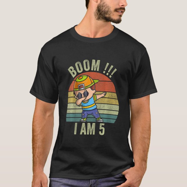 Barn 5:e födelsedagsboys Boom Iu2019m 5 år gammal  T Shirt (Framsida)