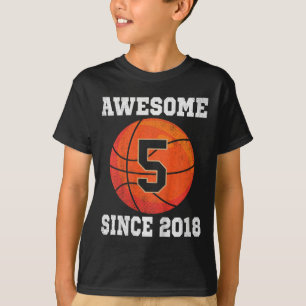 Barn 5: e födelsedagsbysketbyll Älskare 5 år gamma T Shirt