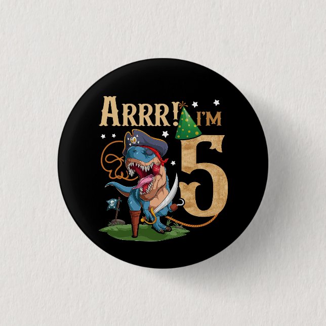 Barn 5: e födelsedagshirattpojke 5 år gammal Pirat Knapp (Framsida)