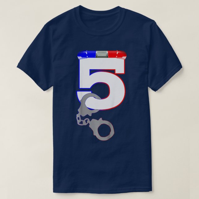 Barn 5:e födelsedagspolis Boys 5 år T Shirt (Design framsida)