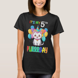 Barn 5:e födelsedagstjullen Katt femte dagen T Shirt