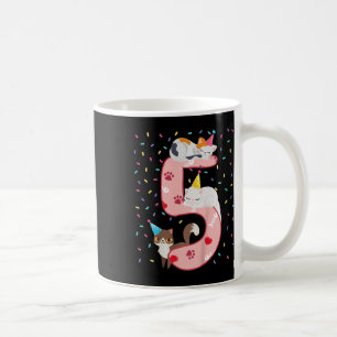 Barn 5:e födelsedagstjuret Cute Cat Outfit 5 år ga Kaffemugg