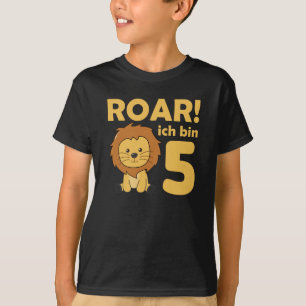 Barn 5. Födelsedag Lejon 5 år gammal Jag är fem T Shirt