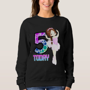 Barn 5 i dag, små flickor Ballet Birthday Dancing T Shirt