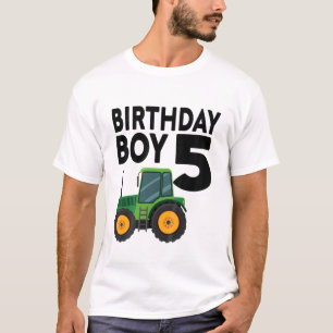 Barn 5 och födelsedagstraktor 5 5 år gammal pela t shirt
