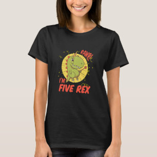 Barn 5 Rex 5:e födelsedag 5 dosinosaur 5 Y T Shirt