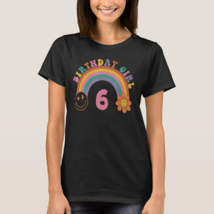 Barn 6 år gamla 6e-födelsedagskalenliga regnbågar t shirt