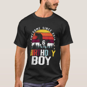 Barn 6 år gamla Dinosaur Trex 6e Birthday Boy Awe T Shirt
