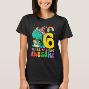 Barn 6 år gamla pojkar flickor Cute Dinosaur 6e Bi T Shirt