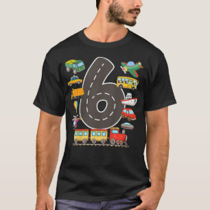 Barn 6 år gamla Transport-födelsedagsbojor i 6e T Shirt