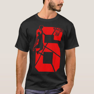 Barn 6 år gammal 6e-basketboll födelsedagspartiet  t shirt