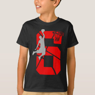Barn 6 år gammal 6e-basketboll födelsedagspartiet  t shirt