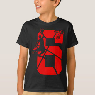 Barn 6 år gammal 6e-basketboll födelsedagspartiet  t shirt