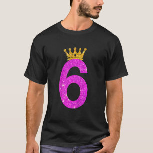 Barn 6 år gammal 6e Birthday Girl Tonåringar golde T Shirt