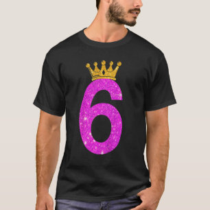 Barn 6 år gammal 6e Birthday Girl Tonåringar golde T Shirt