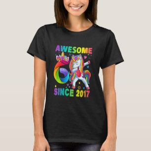Barn 6 år gammal 6e-födelsedag Unicorn Dabbing Gir T Shirt
