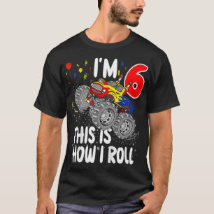 Barn 6 år gammal 6e-födelsedagstjugosse Monster La T Shirt