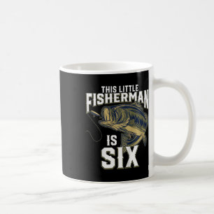 Barn 6 år gammal fiskebursdag fest fiskare 6 kaffemugg