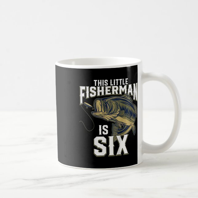 Barn 6 år gammal fiskebursdag fest fiskare 6 kaffemugg (Höger)