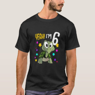Barn 6 år Gammal flicka Turtle 6e Birthday T Shirt