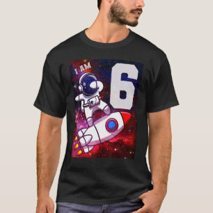 Barn 6 år gammal födelsedagspojke Astronaut Space T Shirt