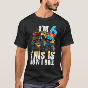 Barn 6 år gammal monster Lastbil 6e Födelsedagsfes T Shirt