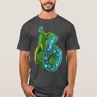 Barn 6 år gammal ödla Reptile 6e födelsedag T Shirt