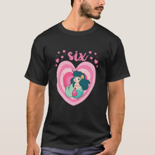 Barn 6 år gammal Sjöjungfru Birthday Girl 6e B D T Shirt