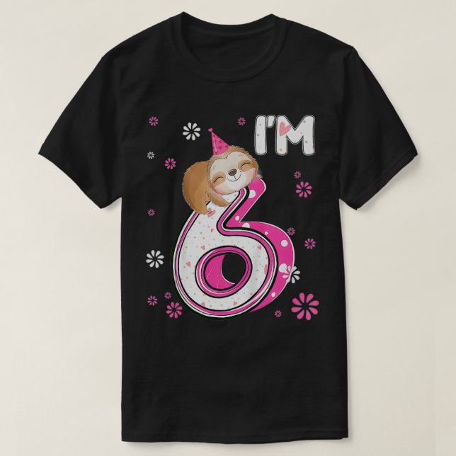 Barn 6 år gammal Sjunde 6e-dagstjejen Party Anim T Shirt (Design framsida)