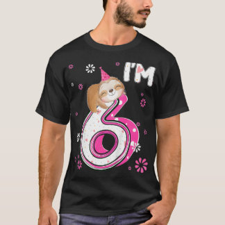 Barn 6 år gammal Sjunde 6e-dagstjejen Party Anim T Shirt