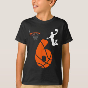 Barn 6 år gammal Slam dunk och min 6e-födelsedagsk T Shirt