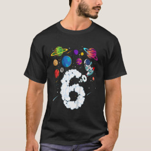 Barn 6 år Gammalt sjätte födelsedag Astronau T Shirt