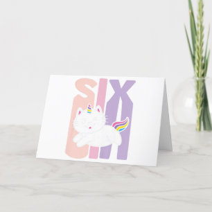 Barn 6 år gammalt sött Caticorn Katt Enhörning Föd Tack Kort