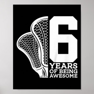 Barn 6 år som är Fantastisk Lacrosse 6e Birthda Poster