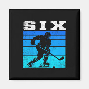 Barn 6-års födelsedag Ishockey Pojke Och Gil Sex H Magnet