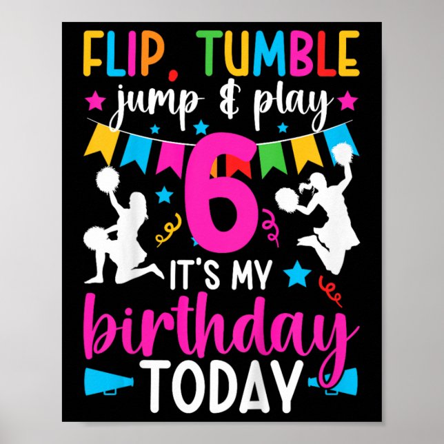 Barn 6-års födelsedags Cheerleading Flicka Sex år  Poster (Framsidan)