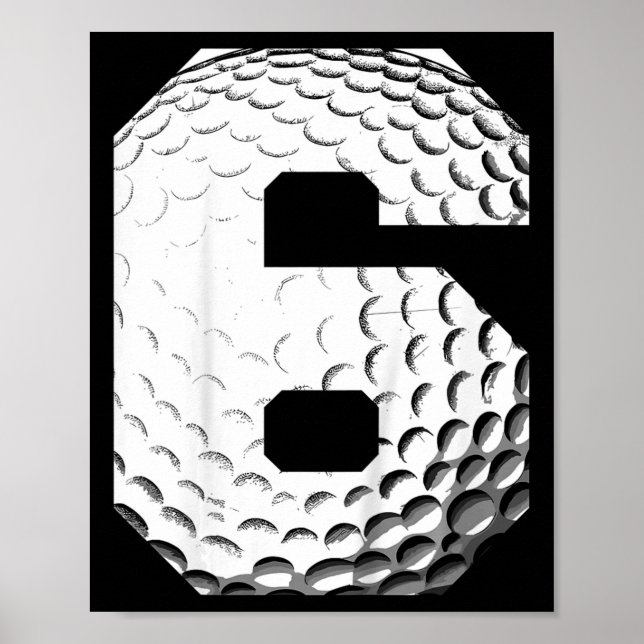 Barn 6-års födelsedags pojke golfspelare golf 6 år poster (Framsidan)
