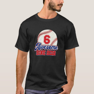 Barn 6:e födelsedagen Baseball Player 06 år gammal T Shirt